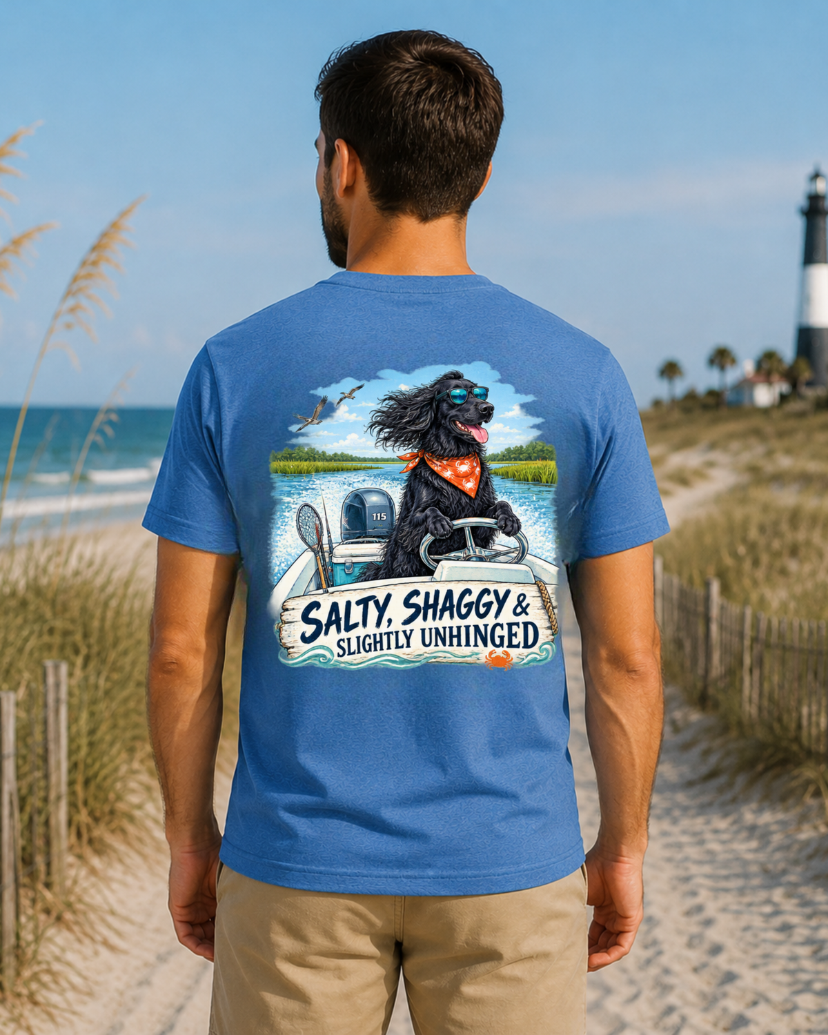 Funny Dog Salty Shaggy Slightly Unhinged Short Sleeve