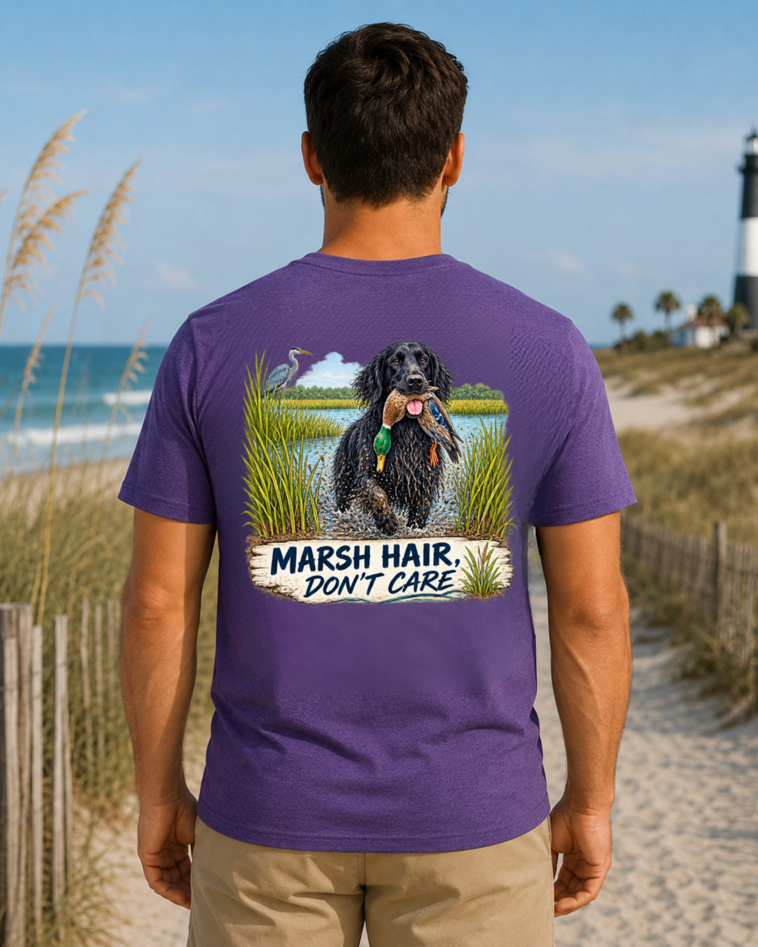 Funny Dog Marsh Hair Don't Care Short Sleeve