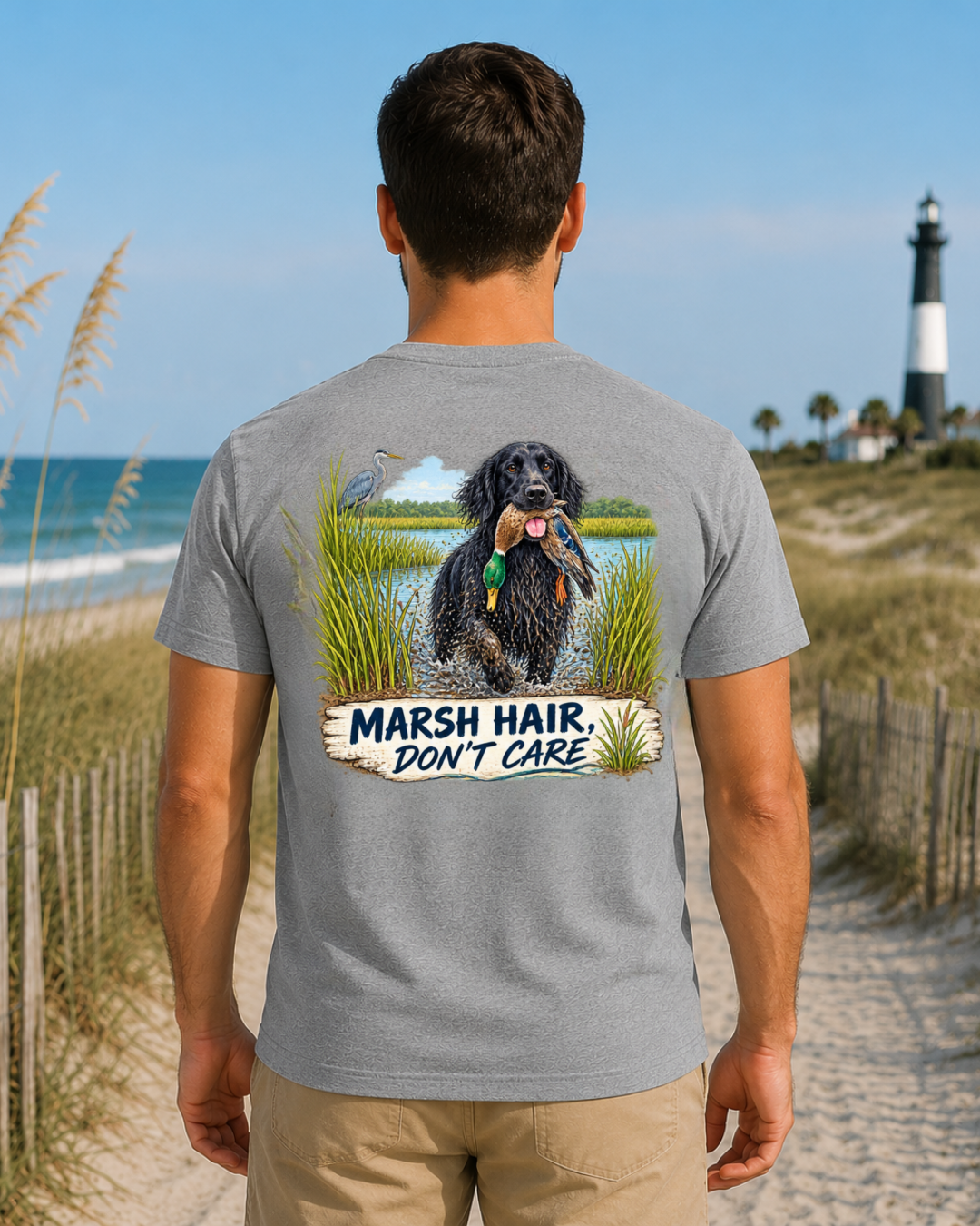 Funny Dog Marsh Hair Don't Care Short Sleeve