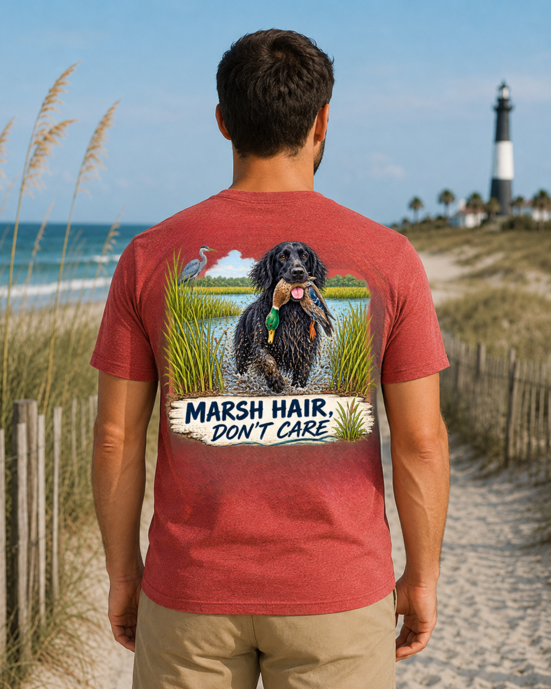 Funny Dog Marsh Hair Don't Care Short Sleeve