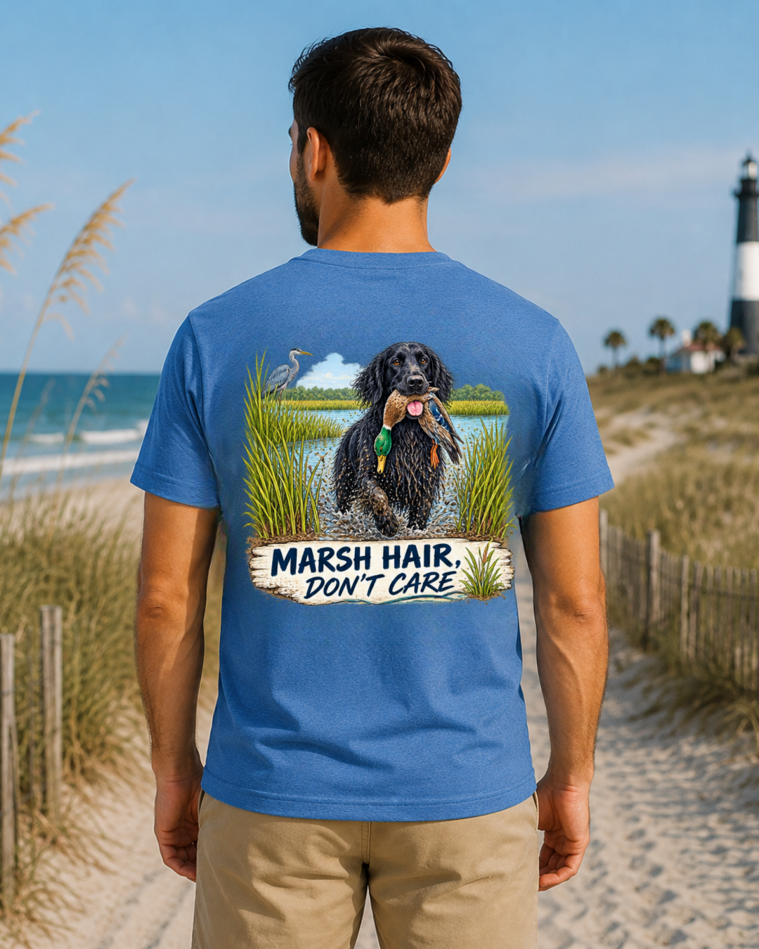 Funny Dog Marsh Hair Don't Care Short Sleeve