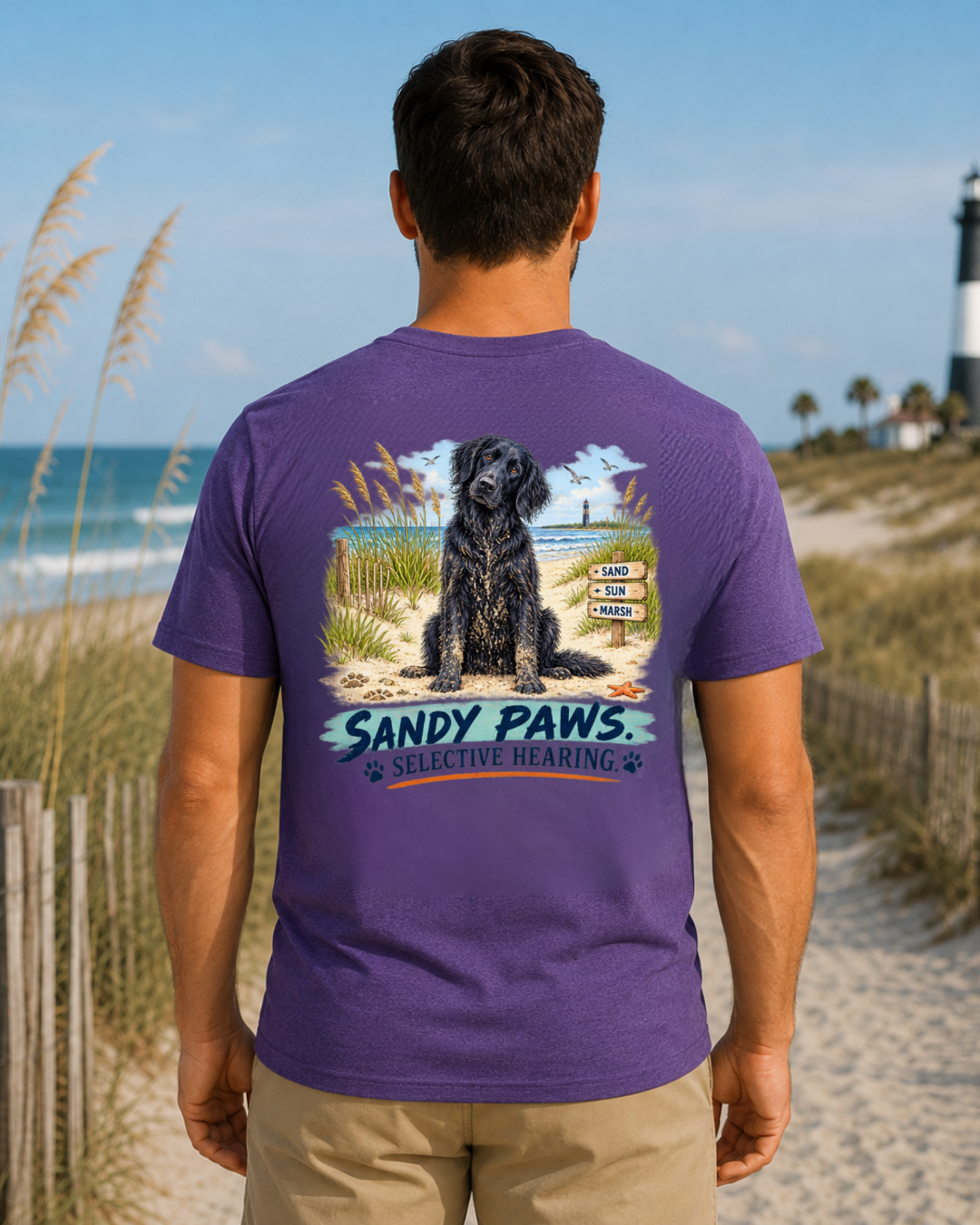 Funny Dog Sandy Paws Short Sleeve