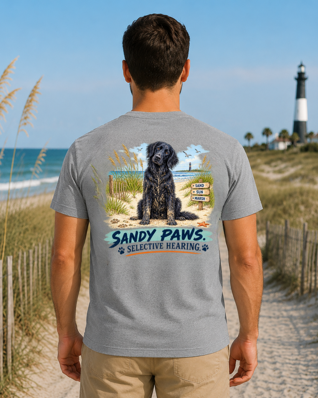Funny Dog Sandy Paws Short Sleeve