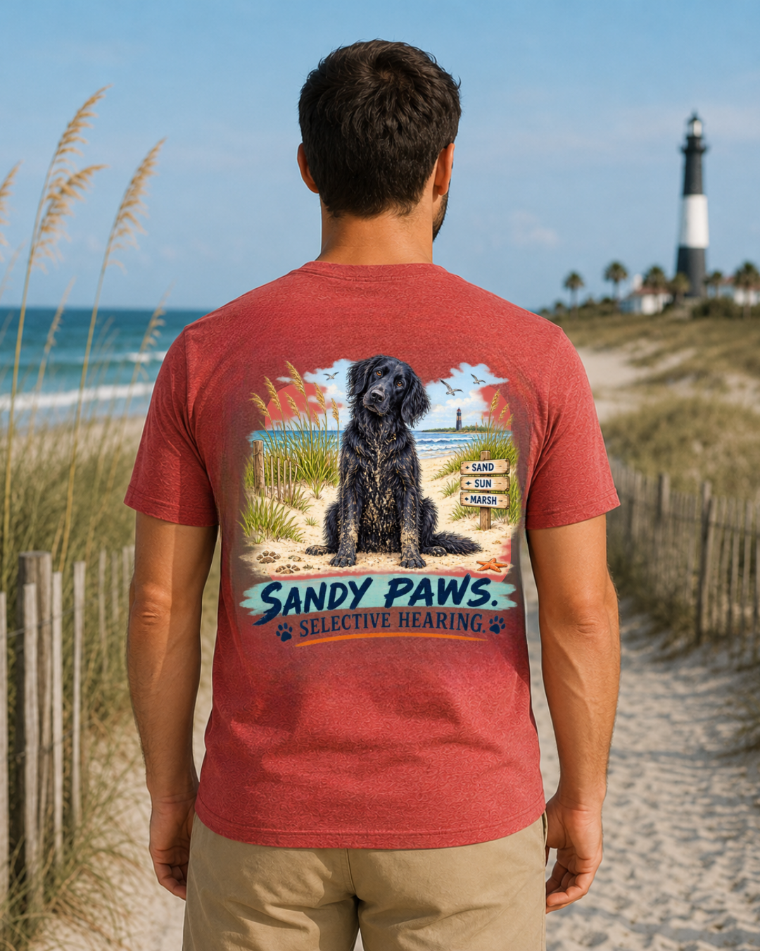 Funny Dog Sandy Paws Short Sleeve