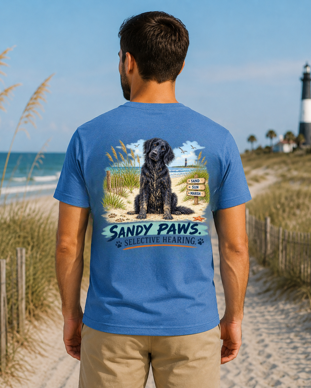 Funny Dog Sandy Paws Short Sleeve