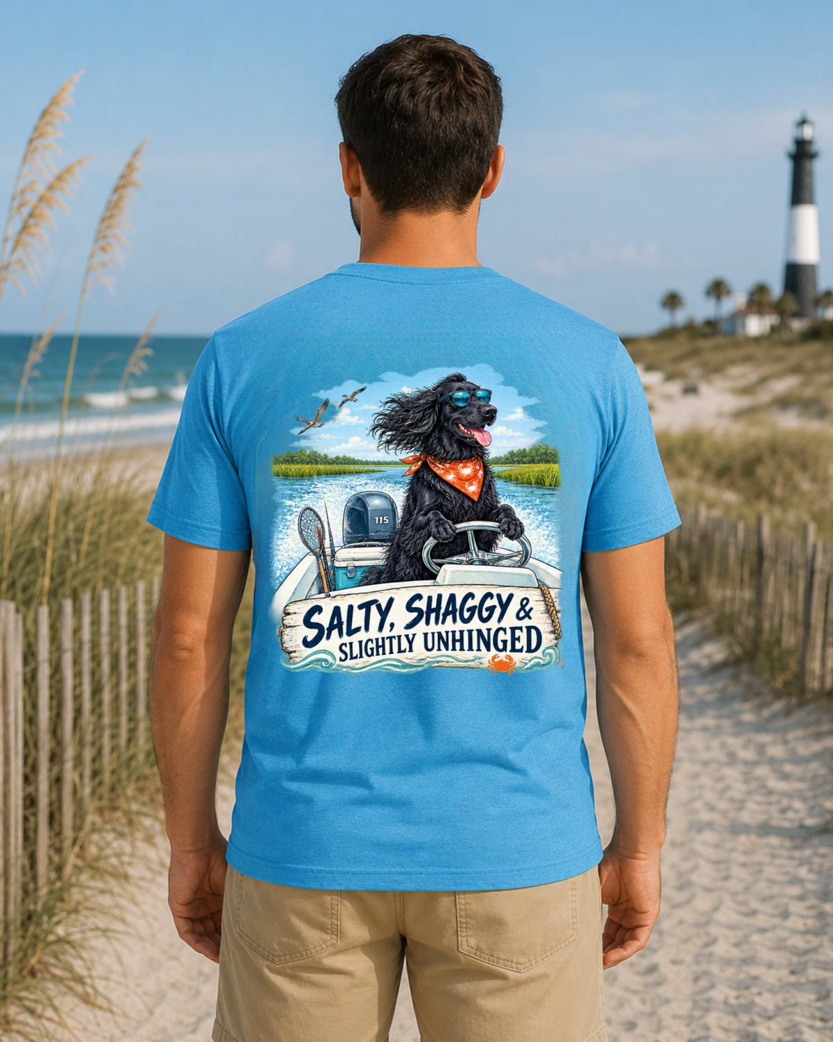Funny Dog Salty Shaggy Slightly Unhinged Short Sleeve
