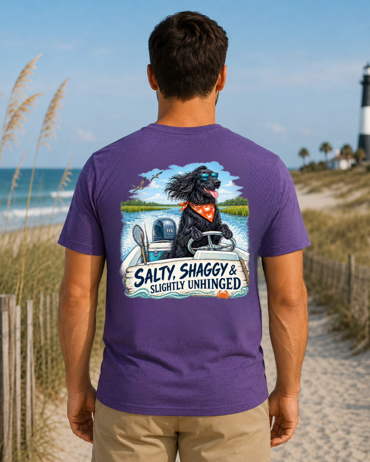 Funny Dog Salty Shaggy Slightly Unhinged Short Sleeve