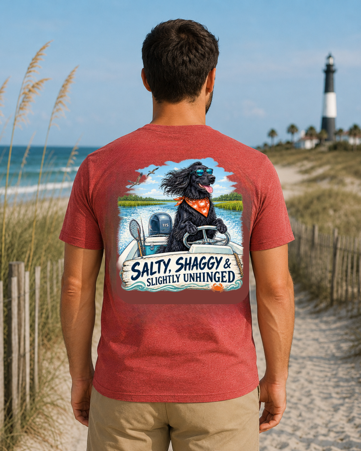Funny Dog Salty Shaggy Slightly Unhinged Short Sleeve