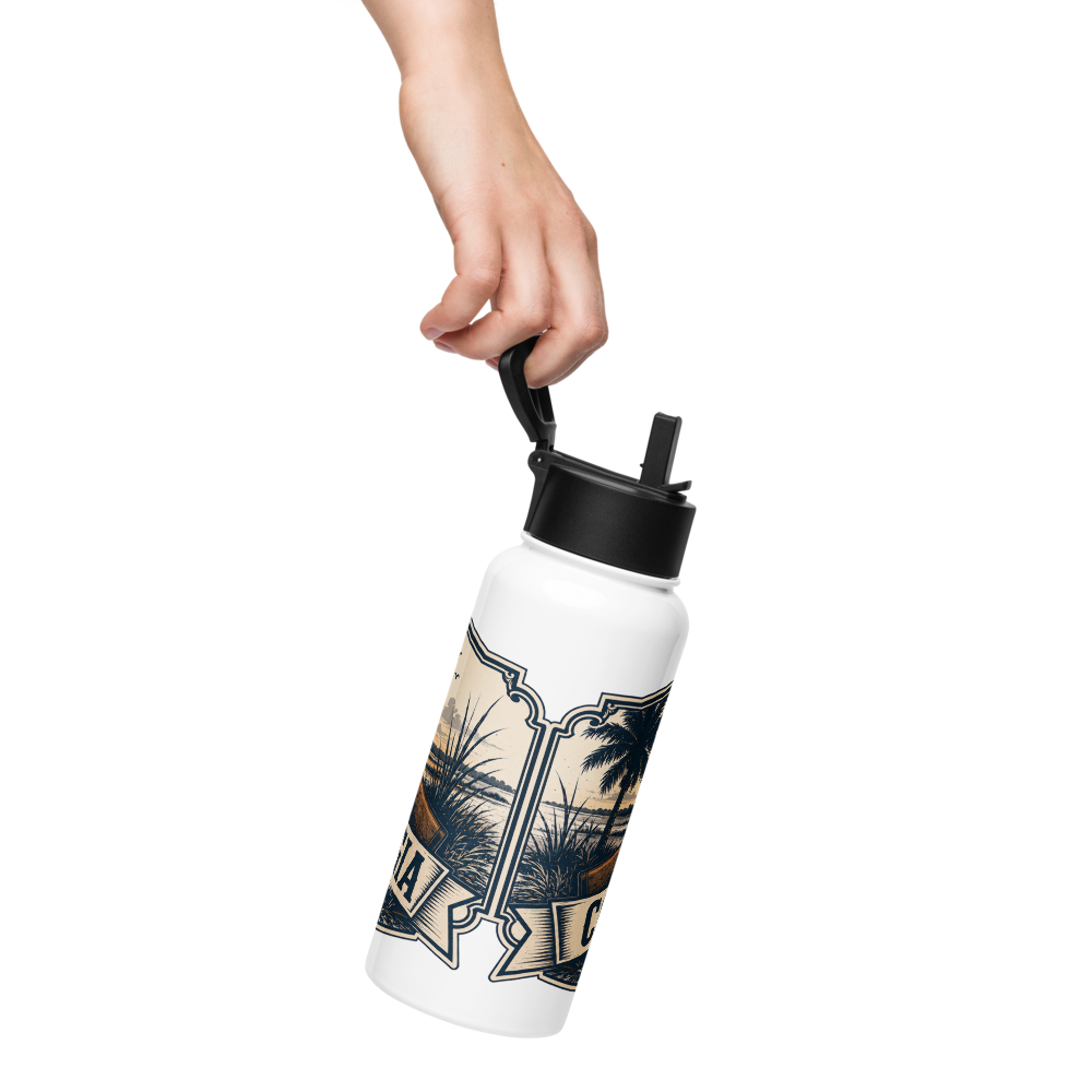 Coastal Powder 32 oz Insulated Stainless Steel Water Bottle with Straw Lid