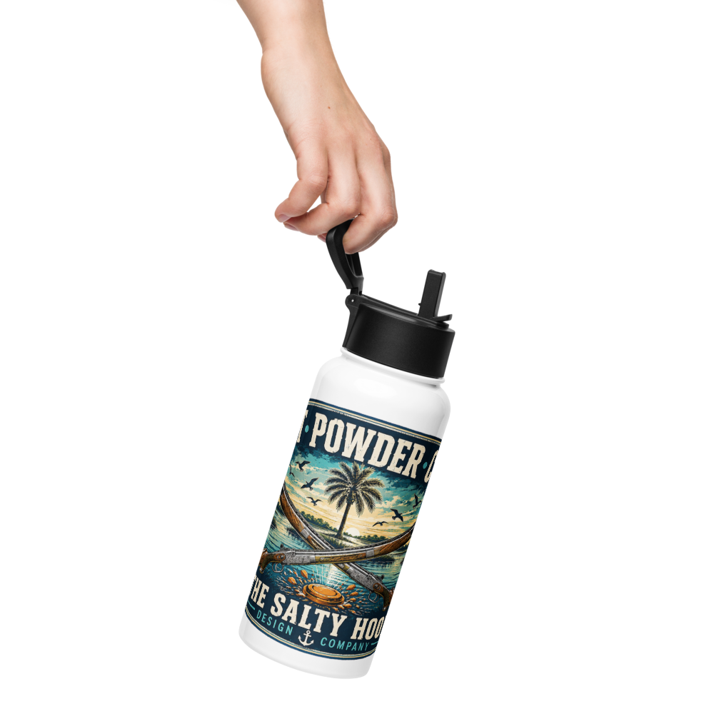 Salt • Powder • Clays 32 oz Insulated Stainless Steel Water Bottle with Straw Lid