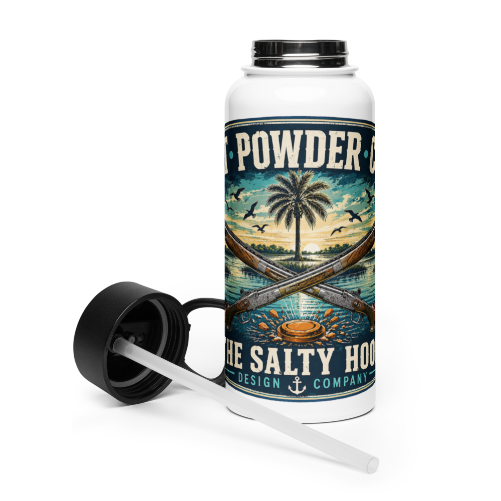 Salt • Powder • Clays 32 oz Insulated Stainless Steel Water Bottle with Straw Lid