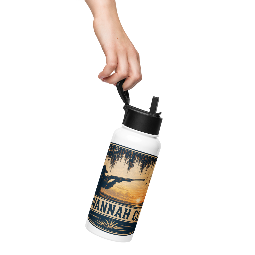 Savannah Clays 32 oz Insulated Stainless Steel Water Bottle with Straw Lid