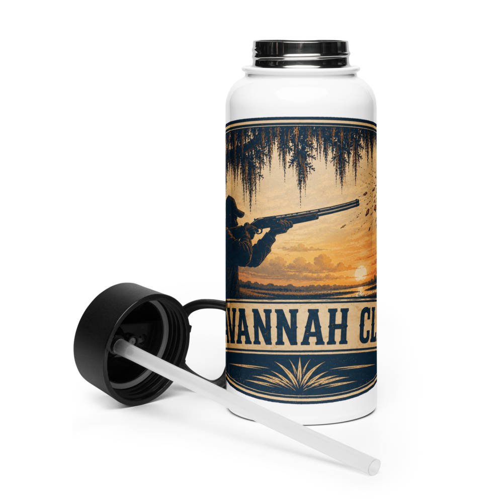 Savannah Clays 32 oz Insulated Stainless Steel Water Bottle with Straw Lid