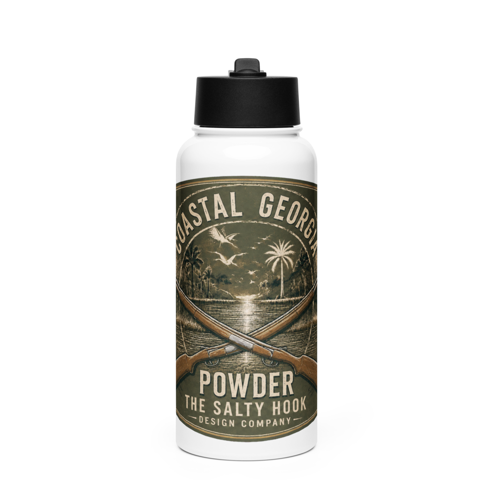 Coastal Georgia Powder – Olive 32 oz Insulated Stainless Steel Water Bottle with Straw Lid