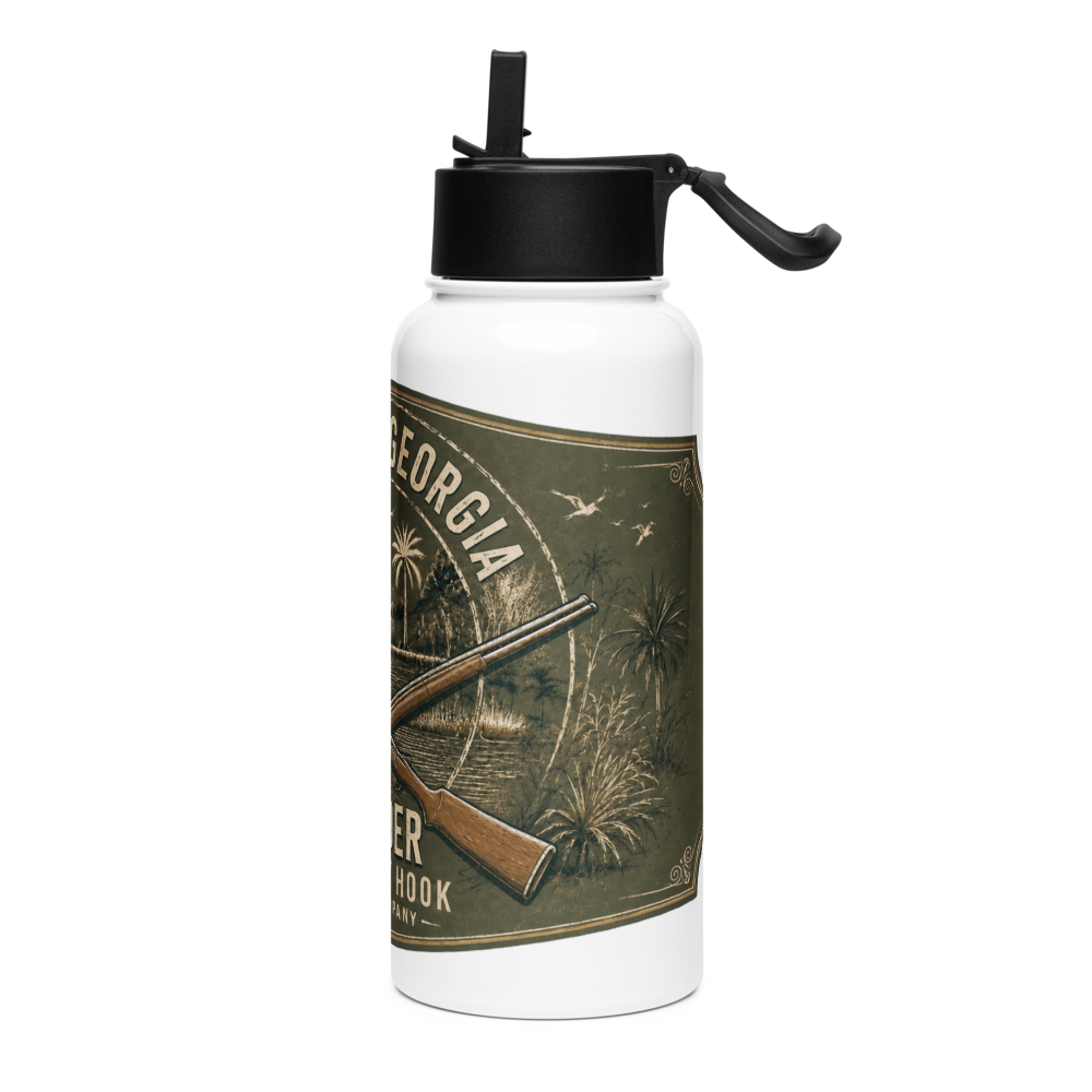 Coastal Georgia Powder – Olive 32 oz Insulated Stainless Steel Water Bottle with Straw Lid
