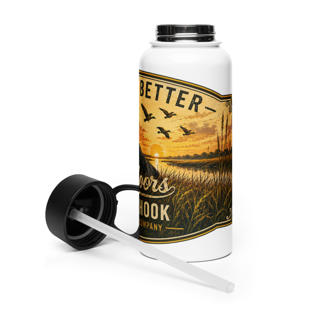 Life is Better Outdoors 32 oz Insulated Stainless Steel Water Bottle with Straw Lid