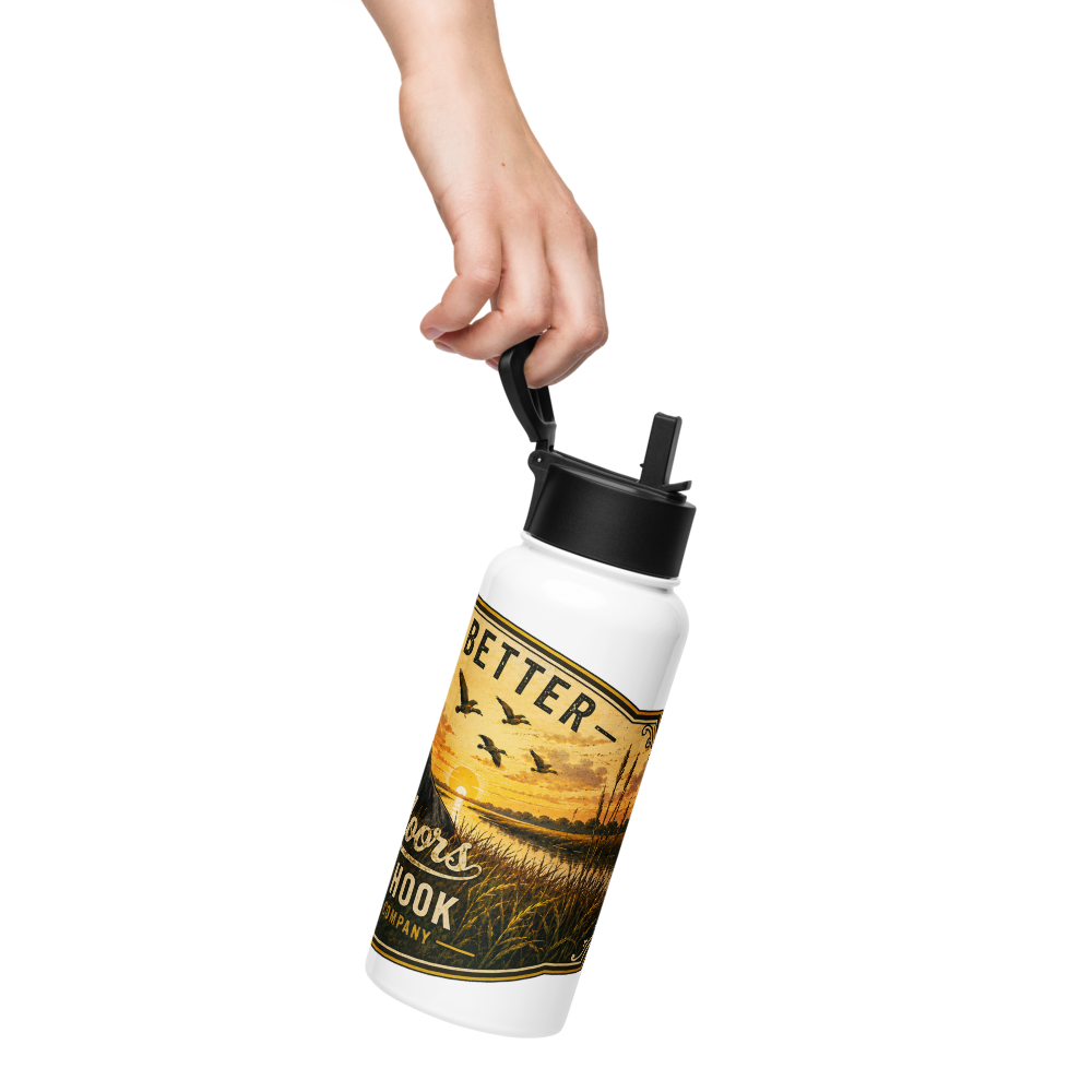 Life is Better Outdoors 32 oz Insulated Stainless Steel Water Bottle with Straw Lid