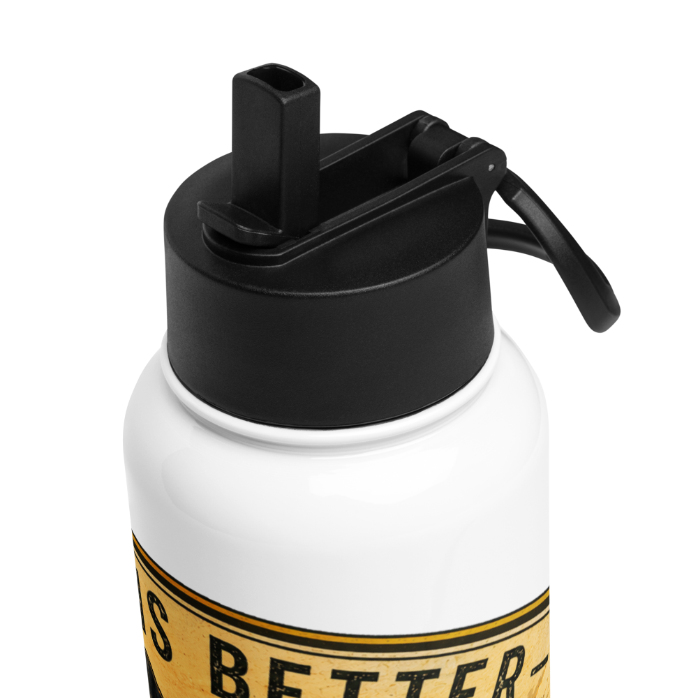 Life is Better Outdoors 32 oz Insulated Stainless Steel Water Bottle with Straw Lid
