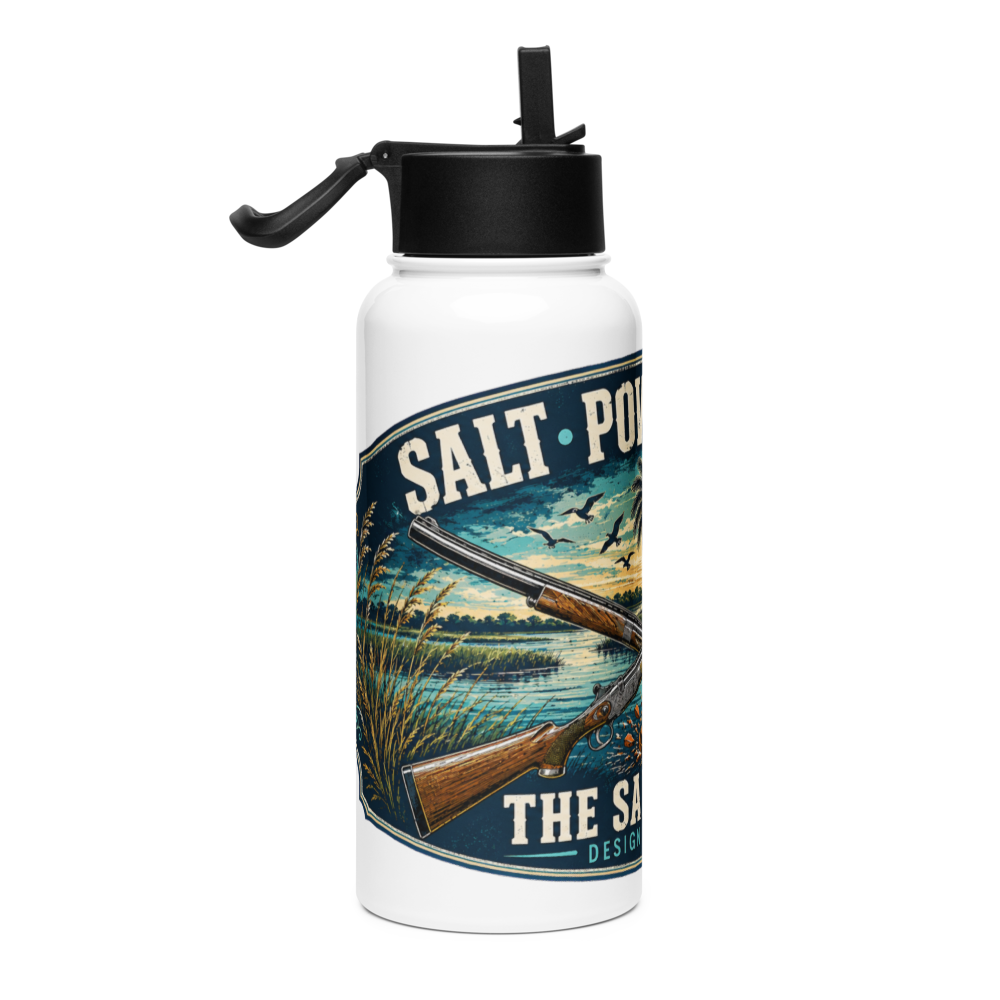 Salt • Powder • Clays 32 oz Insulated Stainless Steel Water Bottle with Straw Lid