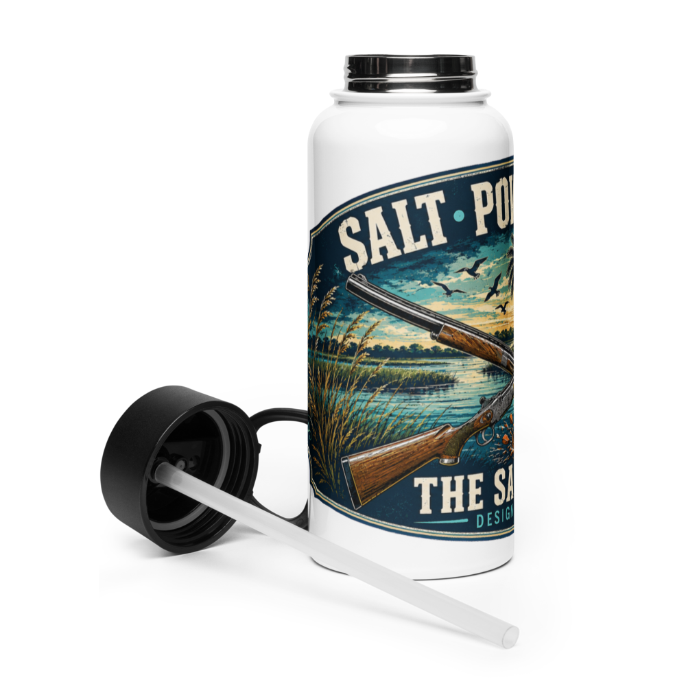 Salt • Powder • Clays 32 oz Insulated Stainless Steel Water Bottle with Straw Lid