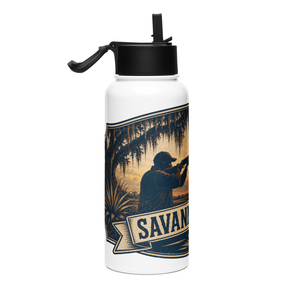 Savannah Clays 32 oz Insulated Stainless Steel Water Bottle with Straw Lid