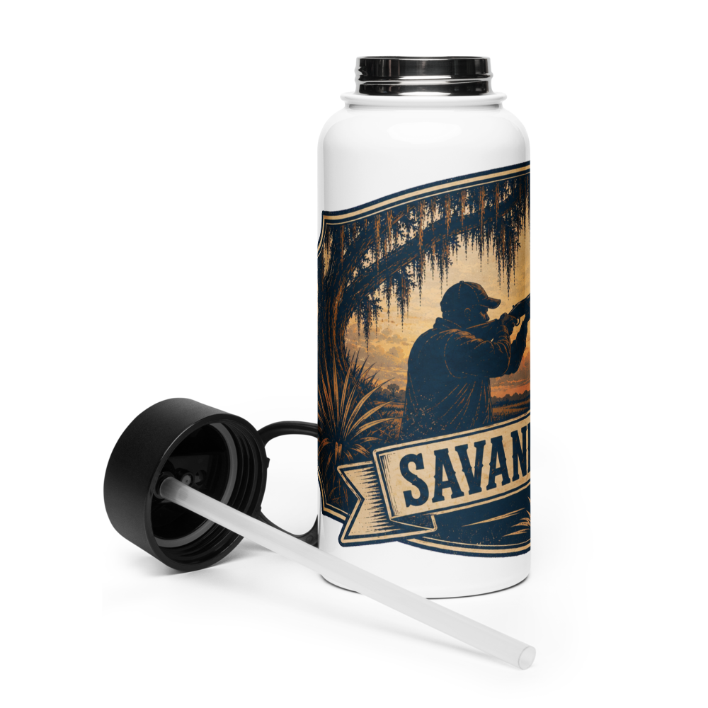 Savannah Clays 32 oz Insulated Stainless Steel Water Bottle with Straw Lid