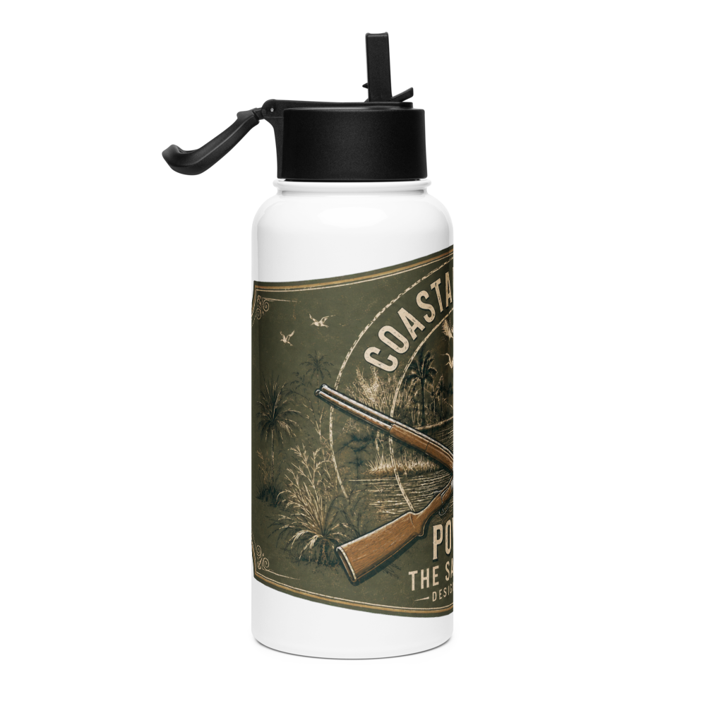 Coastal Georgia Powder – Olive 32 oz Insulated Stainless Steel Water Bottle with Straw Lid