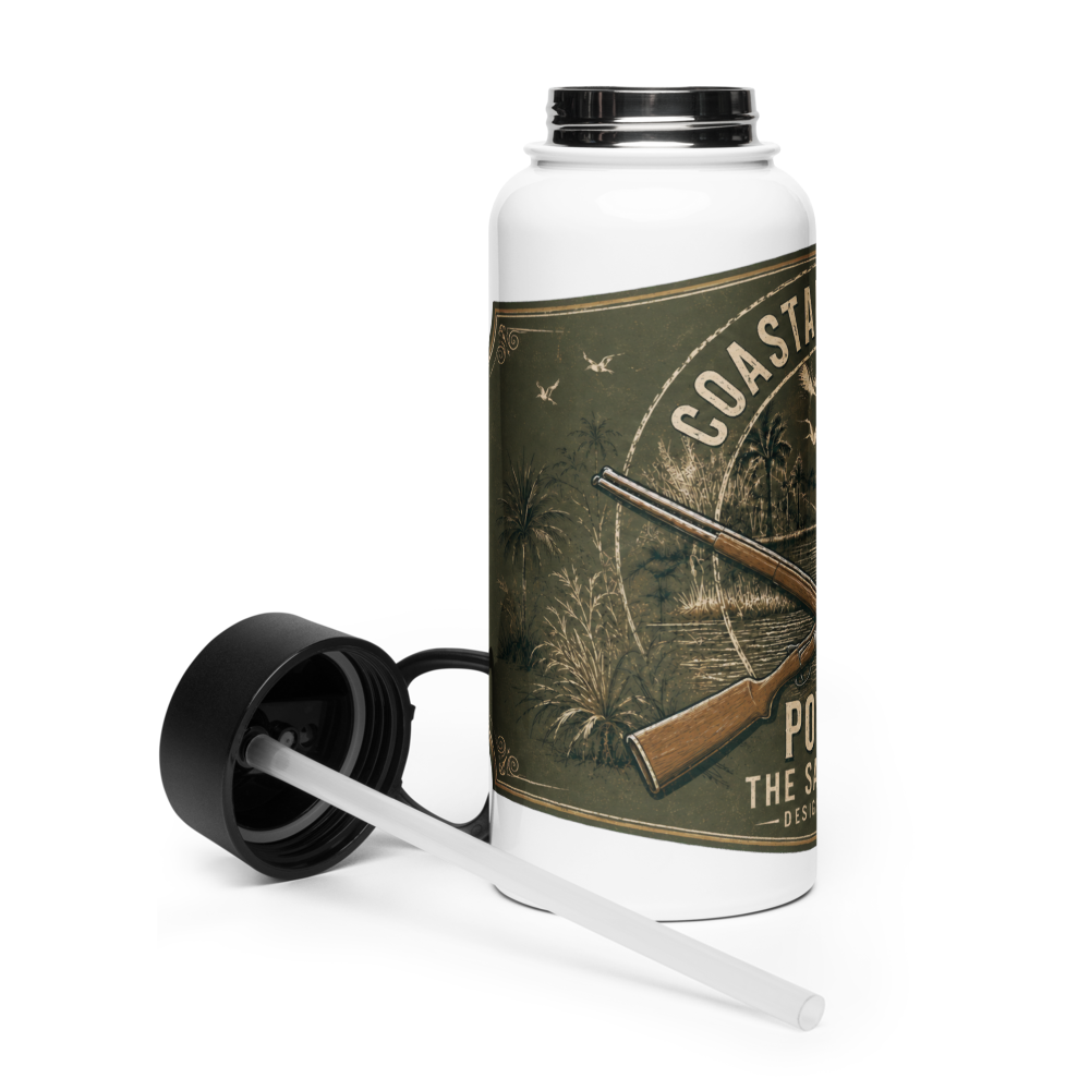Coastal Georgia Powder – Olive 32 oz Insulated Stainless Steel Water Bottle with Straw Lid
