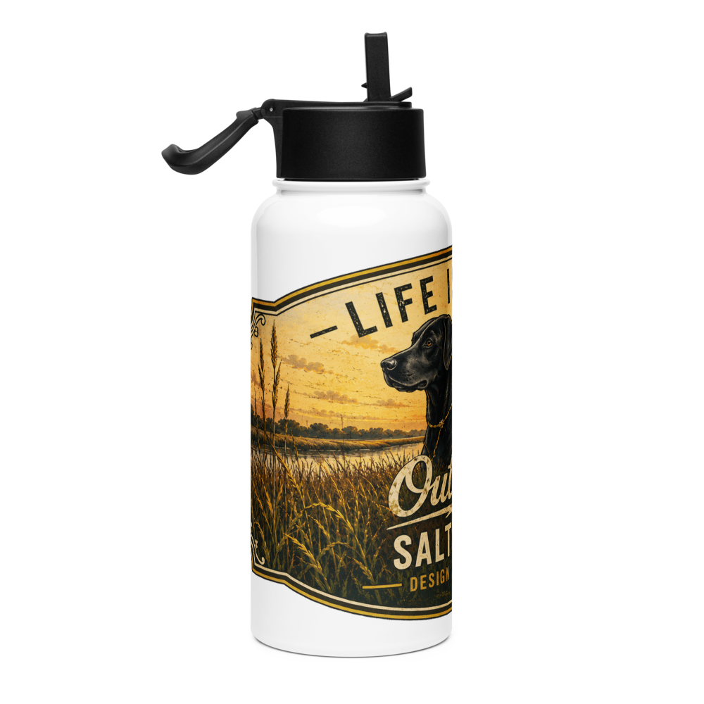 Life is Better Outdoors 32 oz Insulated Stainless Steel Water Bottle with Straw Lid