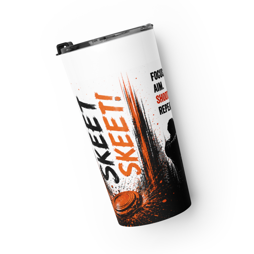 Skeet Skeet – Focus. Aim. Shoot. Repeat. 20 oz Insulated Stainless Steel Tumbler