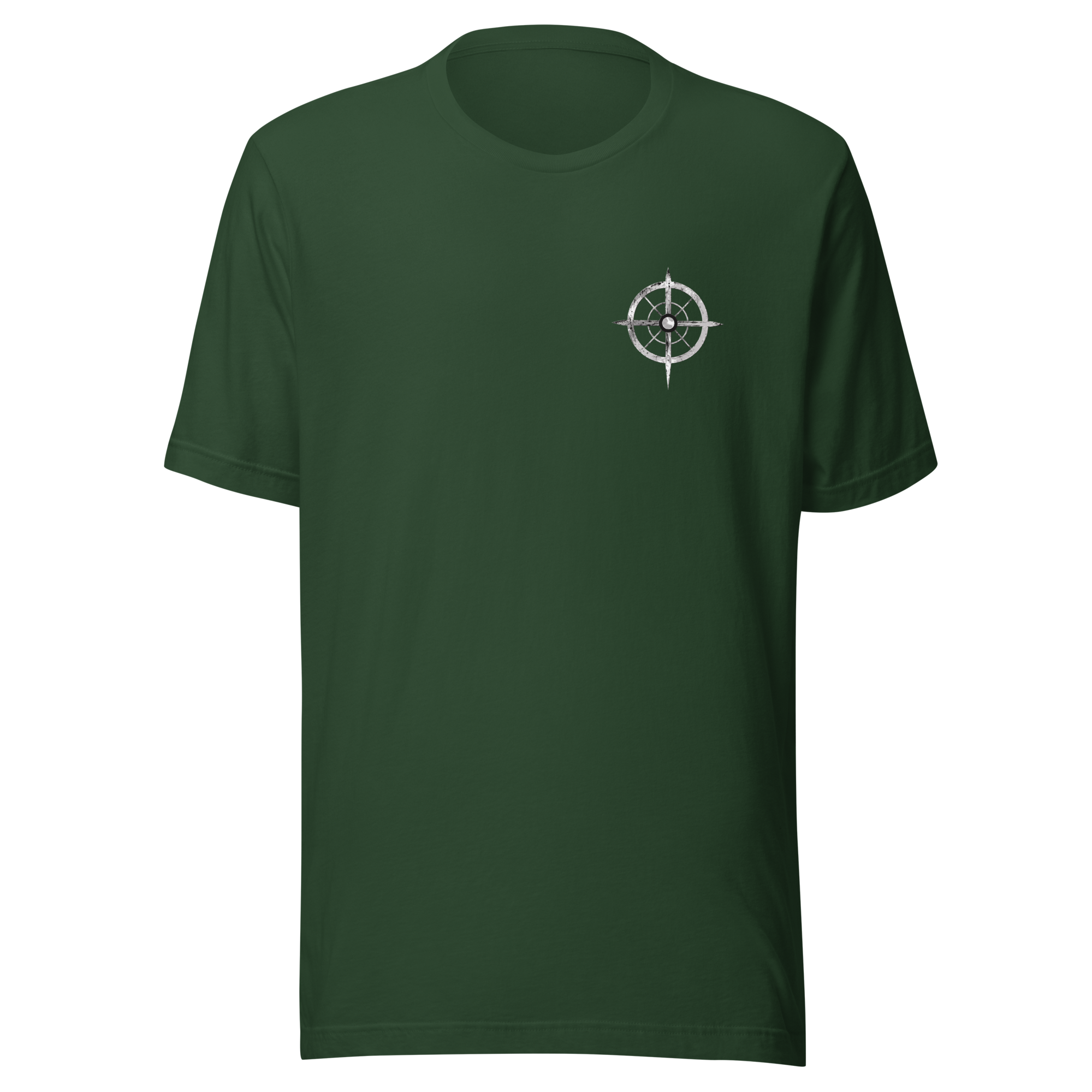 Focus. Aim. Shoot. Repeat. Unisex t-shirt with Red Lettering