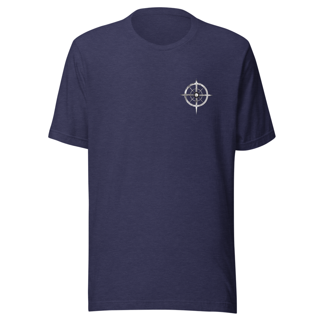 Focus. Aim. Shoot. Repeat. Unisex t-shirt Orange Lettering