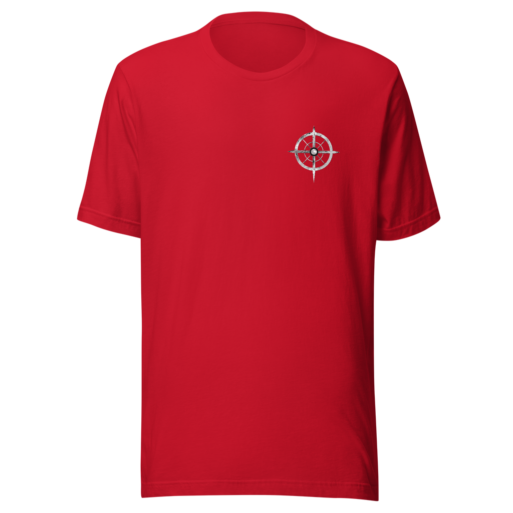 Focus. Aim. Shoot. Repeat. Unisex t-shirt with Black Lettering