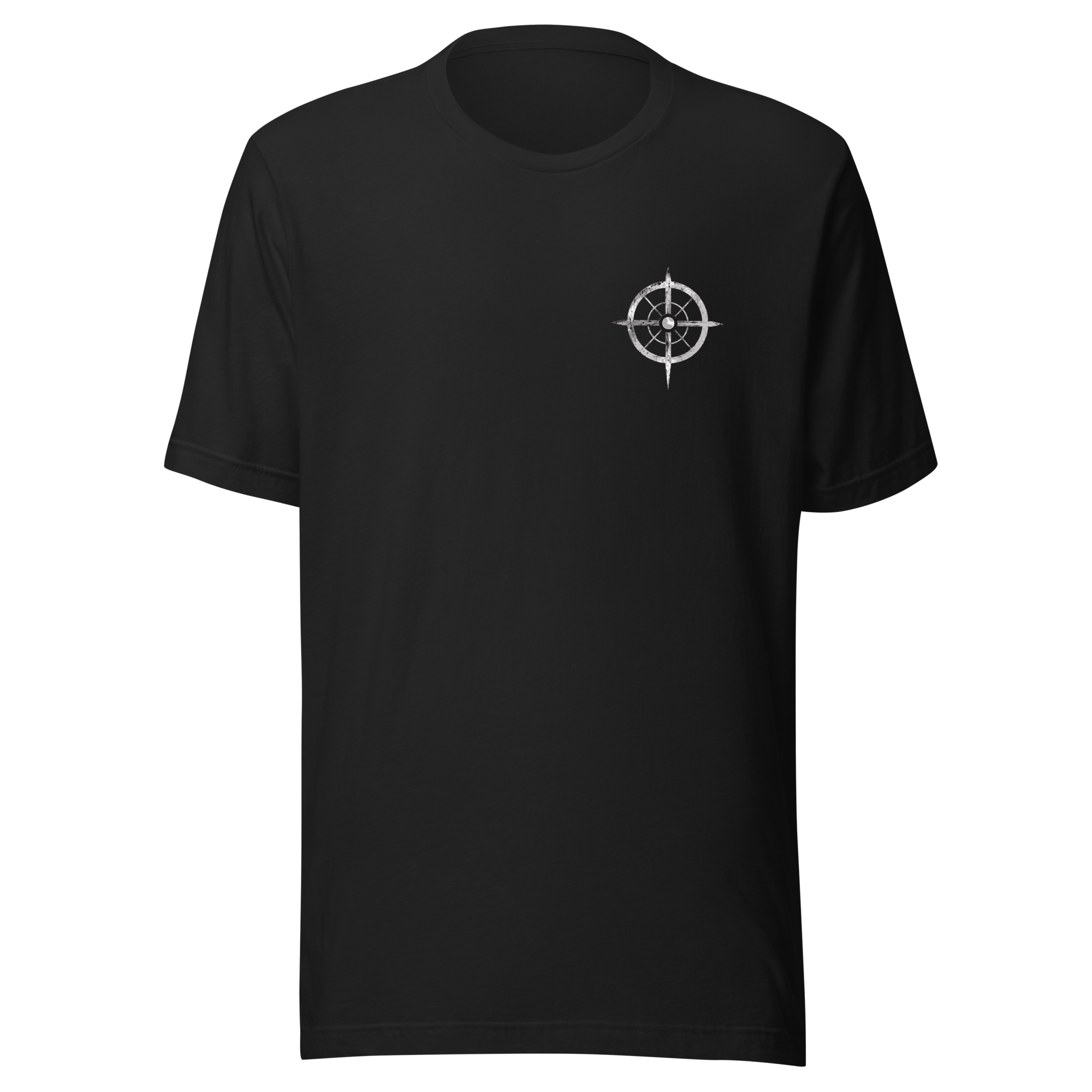 Focus. Aim. Shoot. Repeat. Unisex t-shirt with Grey Lettering